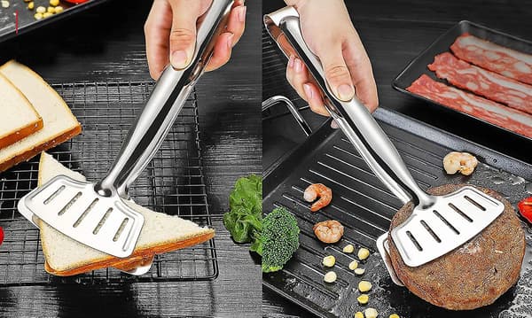 Bakspatel, tårtgrepp, serveringstångset, biffklämmor, non-stick rostfritt stål, camping, matlagning, grill, multifunktionella grillklämmor för pizz