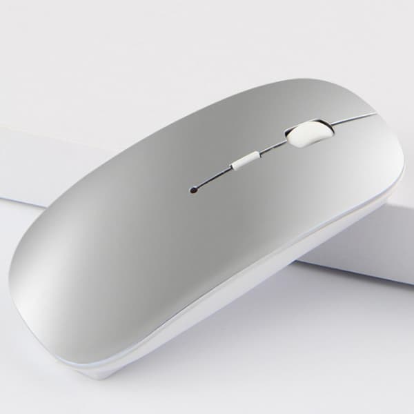 Trådløs Bluetooth Mus til Surface Go Pro X Genopladelig Lydløs Mus til Surface Pro (sølv)