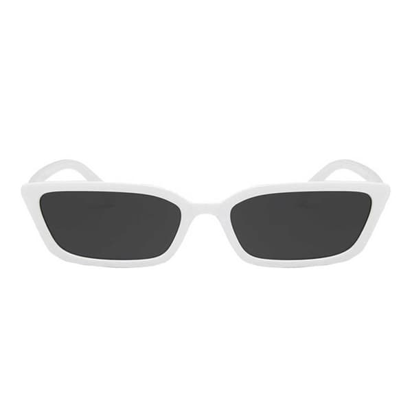 Slim White Rectangular Sunglasses