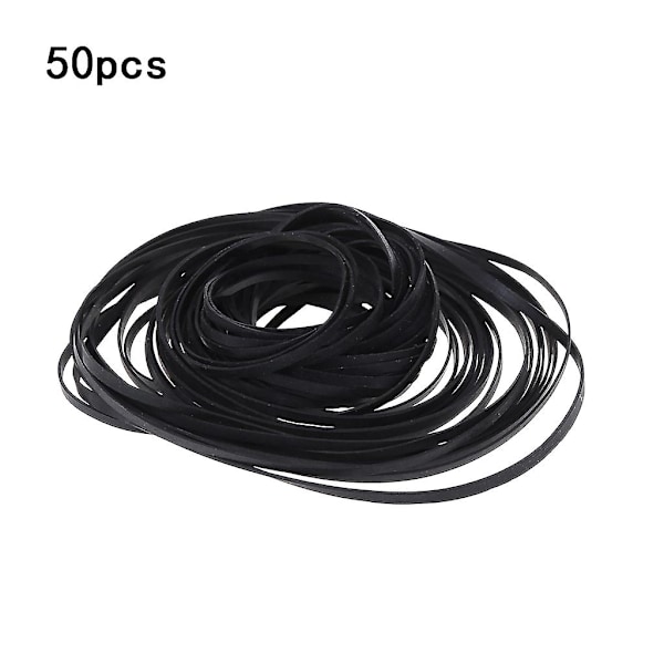 50 Pakk Erstatningsreim for platespiller Gummi Flat Drive Belt for platespiller Walkman Dvd Cd-rom Repeater 3mm Bred Belt