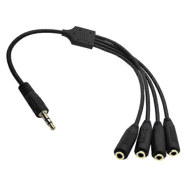 Hovedtelefon Splitter Kabel, 3.5mm, 3.5mm Trs 1 Til 4 Vejs Splitter Kabel