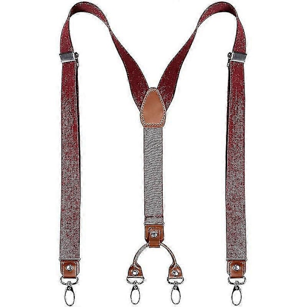 Herrar Y-formade Breda Tunga Armbandsband med 4 Metallklämmor Justerbara Elastiska Remmar - FÄRG: Grön