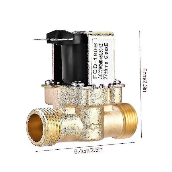 AC 220V Normaalisti Suljettu Messinki Sähköinen Solenoidi Magneettiventtiili