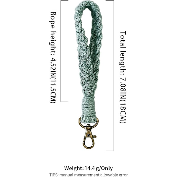 Mjuk Macrame Nyckelring Boho Handgjord Armband Nyckelring Lanyard i Country Stil Handgjord Hållare för Kvinnor