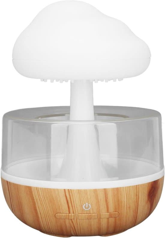 RainCloud luftfuktare med vattendroppe svampdesign och 7-färgs aromdiffusor