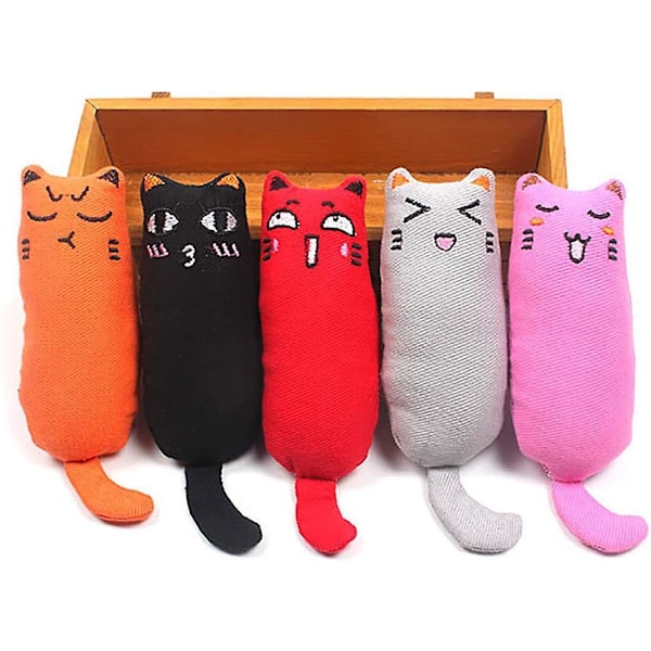 5-pack kattmynta leksak katt tuggleksak katt anti-bite kattmynta leksak kattmynta fyllning tecknad mus katt tänder tuggleksak