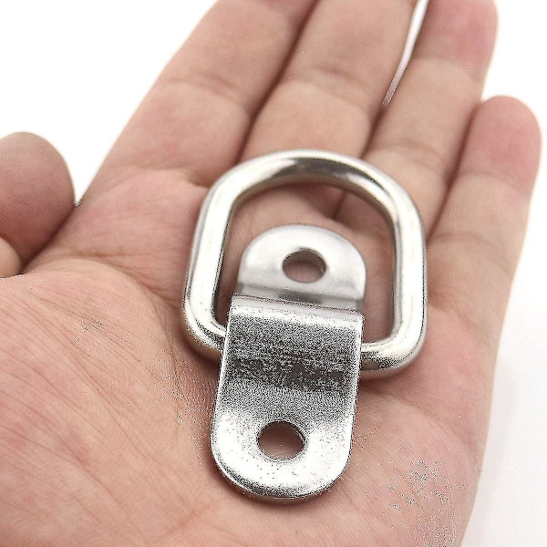 10 Pak D-Ring Spændebåndsanker, 1/4 Rustfrit Stål Hårdt Spændebåndsringe