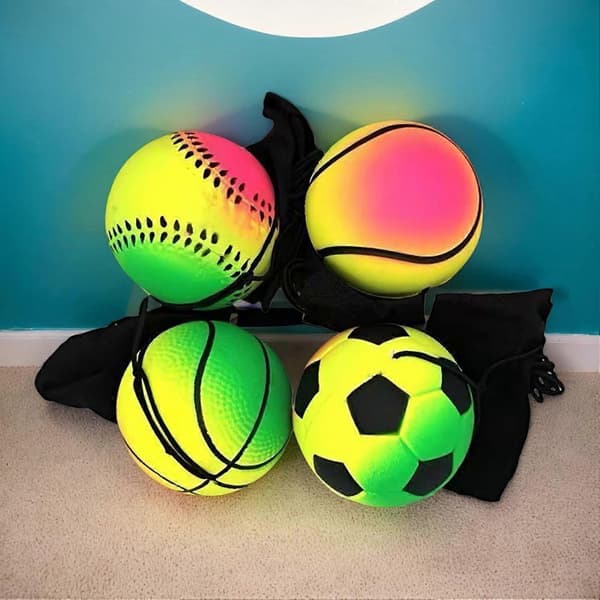 Studsboll, Elastisk handledsträningsboll 4-delars set för gym, hem, barn