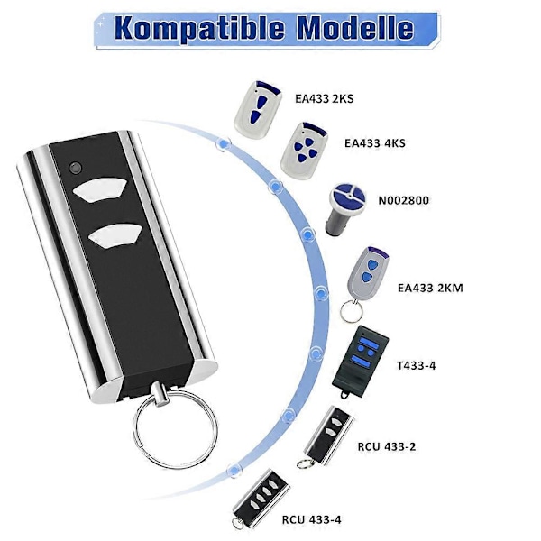 Til Normstahl RCU 433-2K Garageportåbner Håndholdt Sender