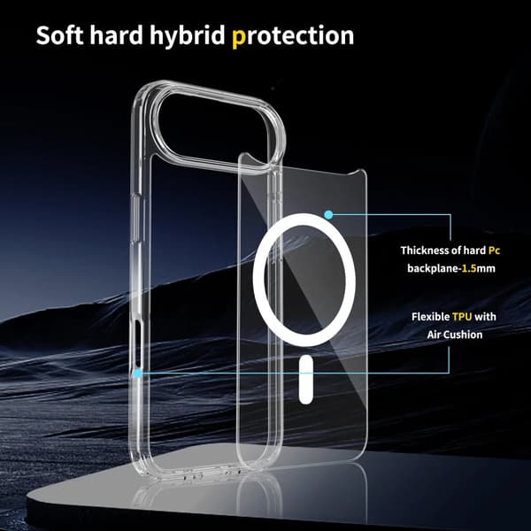 iPhone 17 Air Magnetic Phone Case Magsafe Compatible Transparent