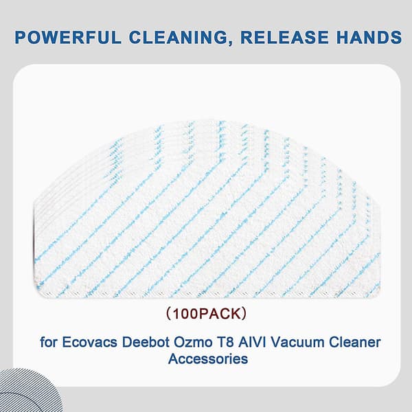 100 stk. engangs moppepuder kompatible med Ecovacs Deebot Ozmo T8 AIVI robot