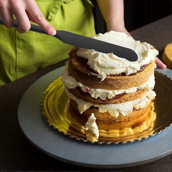 Silikonspatel för mångsidiga köksuppgifter, ergonomisk design med flexibel spets och robust metallkärna för säker matlagning på non-stick
