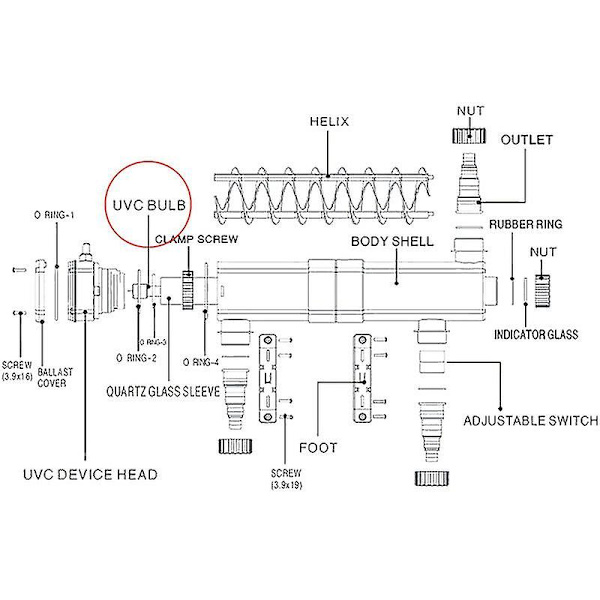CUV-236 Lampe UV 36W Sterilisator UV-C Rør