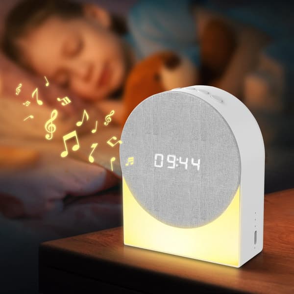 4-in-1 Digital Alarm Clock, White Noise Generator, Bluetooth Speaker & Lamp