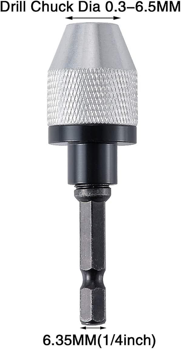 Hurtigskift Nøglefri Borepatron med 0,3-6,5 mm Hex Skaft