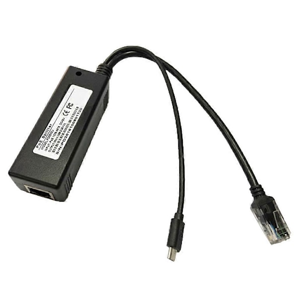 Aktiv PoE Splitter Power Over Ethernet DC 48V til 5V 2A Micro USB Plugg