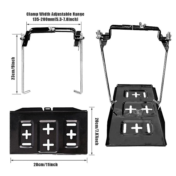 Abs Universal Metal Bilbatteriholder Bærbar Og Holdbart Batteri