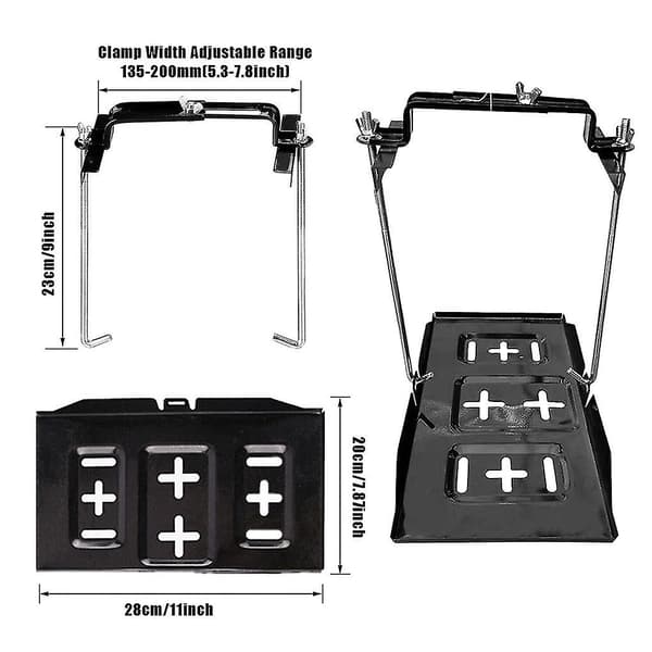 Abs Universal Metall Bilbatteriholder Bærbar Og Holdbar Batteri