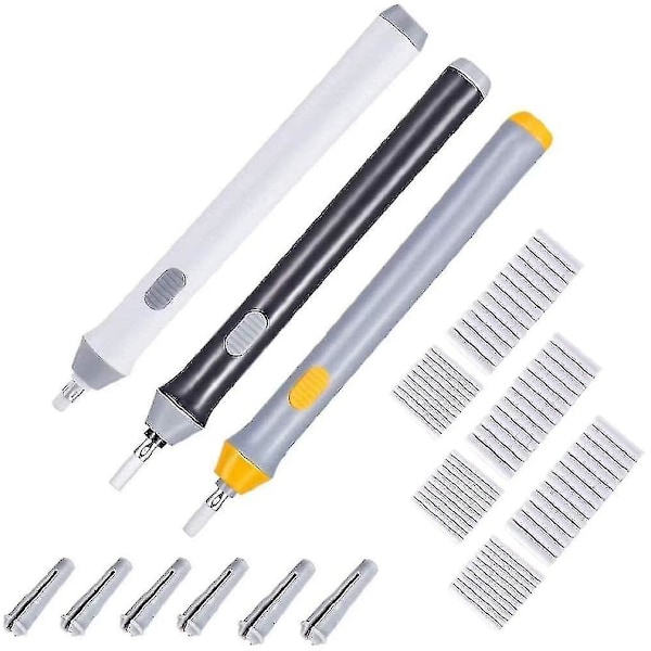 3 Set Elektrisk Suddgummi, Elektrisk Suddgummi Kit Batteridriven Suddgummi Automatisk Blyertspenna Suddgummi Med 66 st Ytterligare Utbytbara Gummin För Konstnärer, Konst