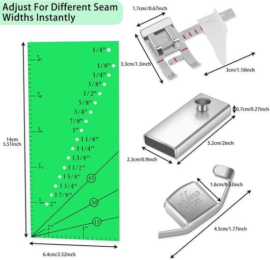 Adjustable Magnetic Sewing Machine Guides, 8-Piece Accessory Kit for Beginners and Professionals