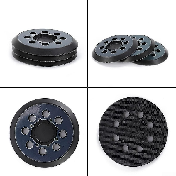 Pakke med 3 8-huls slibepuder til Dwe6423 125mm excentersliber, blå