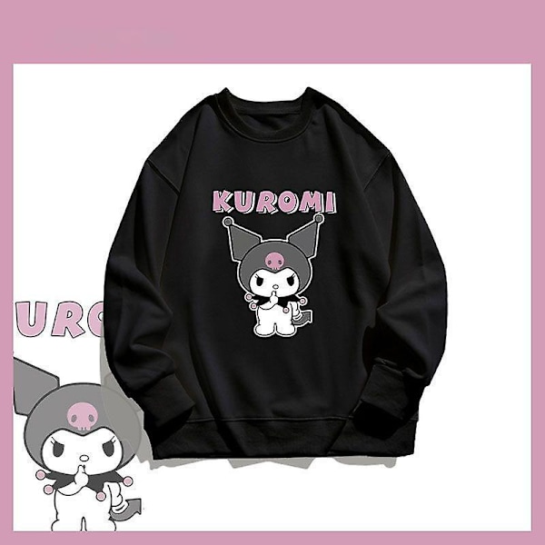 Kawaii Sanrioed Kuromi Sweatshirt Pojkar Flickor Långärmad Vår Höst Rundhalsad Toppar Kläder Barn Pullover Barnkläder