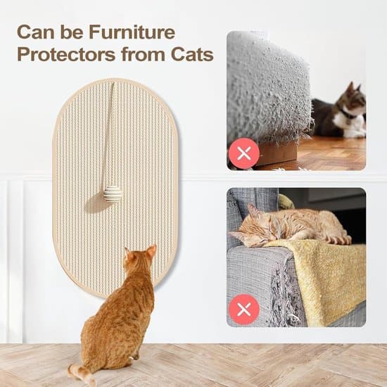 Cat Scratch Mat, Wall-Mounted Scratching Post for Cats, Sisal Scratching Post, Scratching Post Specifically for Kittens, For Carpets, Sofas, and Floors