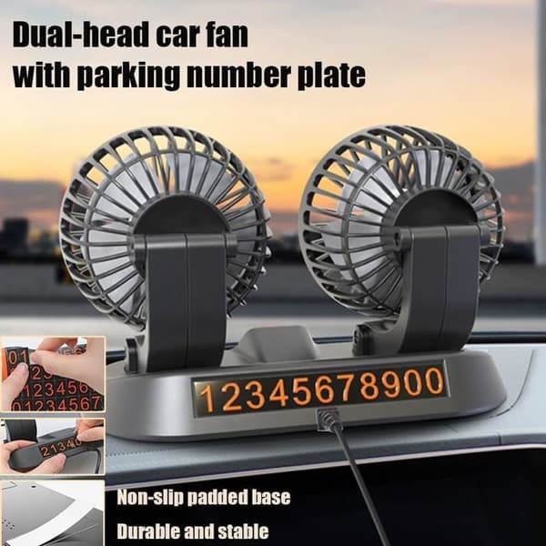 USB-5V Bilvifte, Mini 360° Roterende Bilvifte, Tre Viftehastigheter, Dobbelthode for SUV-er