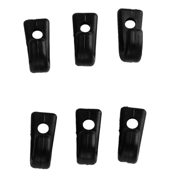 6 stk. Kajak Nylon Surringskrog Elastikkrog Kano Paddle Board Sorte J-kroge