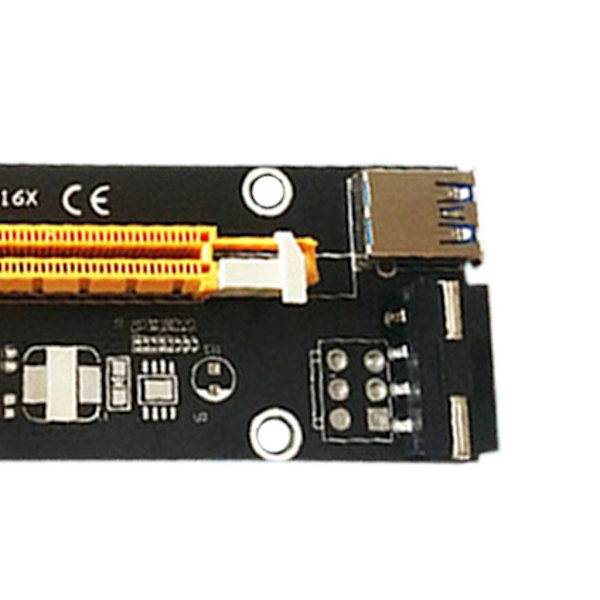 PCI-E Riser -korttisetti PCIe 1X - 16X sovitin 4Pin SATA virta USB 3.0 kaapeli BTC