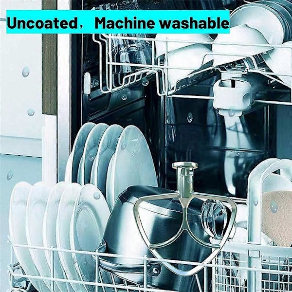 Platt visp i rostfritt stål för KitchenAid 4,5-5QT köksmaskiner