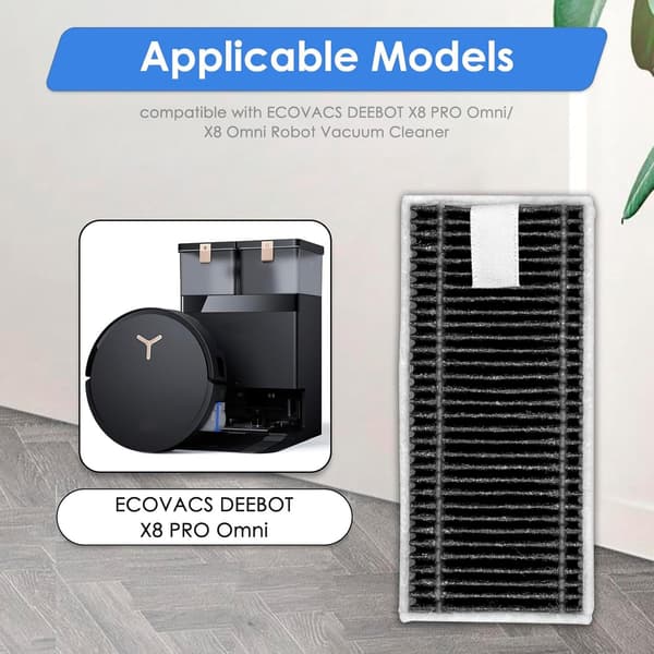 Replacement HEPA Filter Set (3-pack) Compatible with ECOVACS X9 Pro Omni Robot Vacuum Cleaner