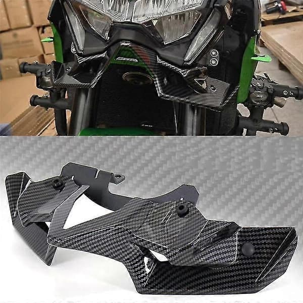 Motorcykel Front Spoiler Winglet Aerodynamisk Vinge Kit Spoiler Til Z900 2020 2021 2022 (blank sort)