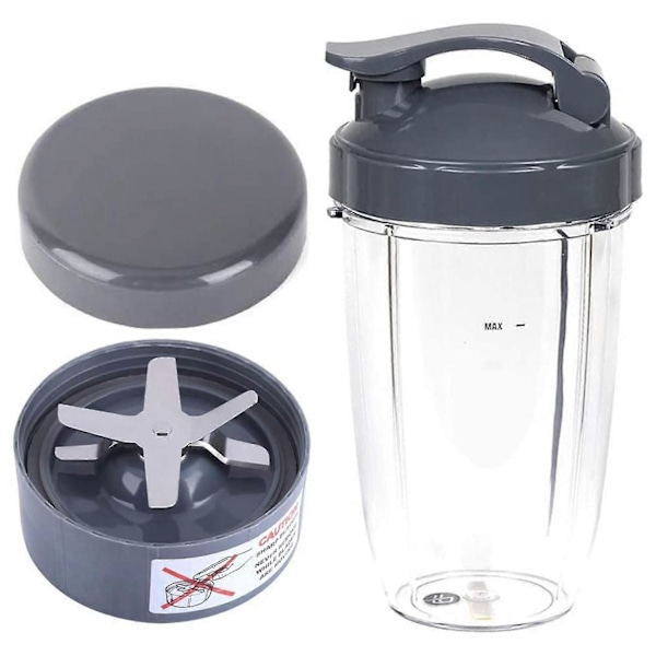 Tilbehørssæt Kompatibelt til Nutribullet, låg og kniv og 24oz kopper