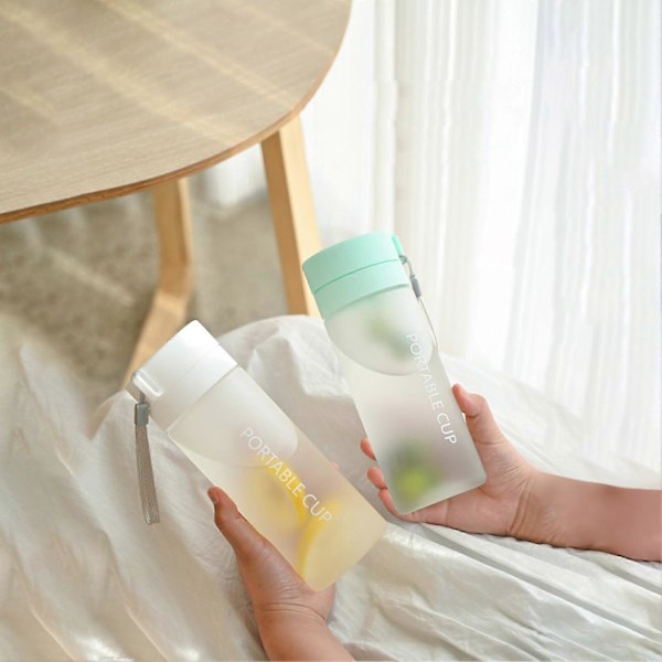 Dubbelkork Plastmugg Stor Kapacitet Student Fitness Sport Vattenmugg Portabel Vattenflaska-FÄRG: Transparent Svart 800ML