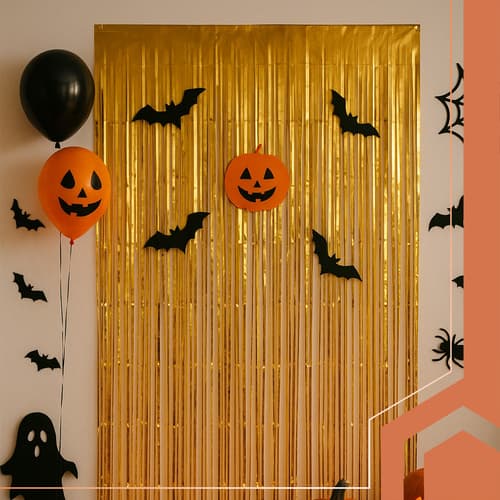 Glittergardin Foliegardin 100x200cm Gull