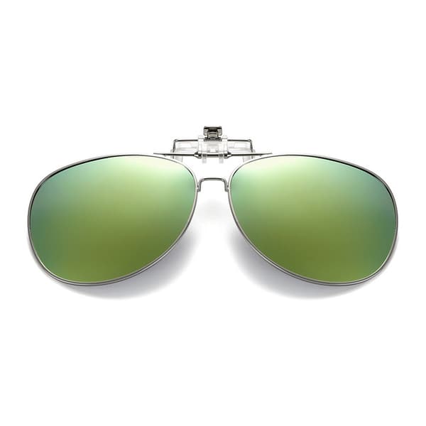 Sammenleggbare polariserte pilot-clip-on solbriller i metall, gull