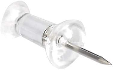 Tegnestifter, klar plastikhoved, stålspids, 200 stk.