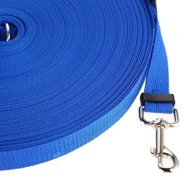 Hundkoppel - 20 m - Justerbart - Mjukt material som inte skadar pälsen - Blått