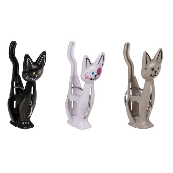 3-pakning - Poseklemme - Klemmer til Pose - Katt