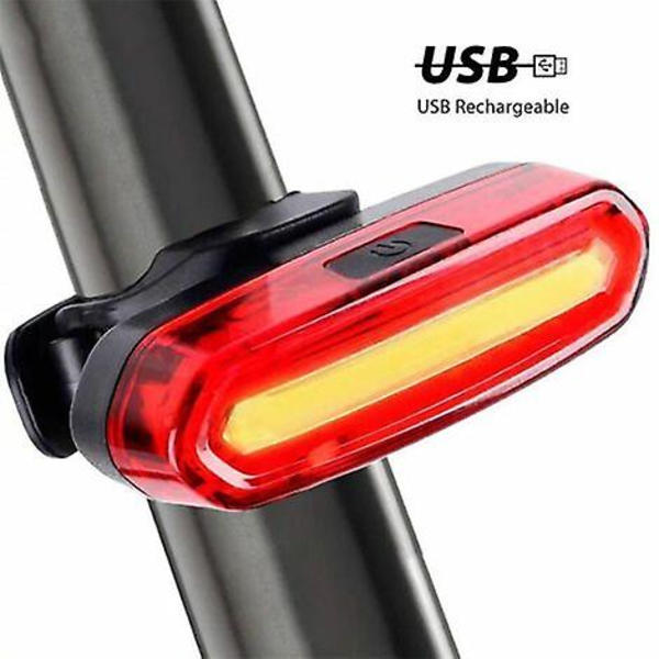 Tcgg-kraftig sykkelbaklys, oppladbart USB LED-sykkellykt med 6 moduser konstant/blinkende lys