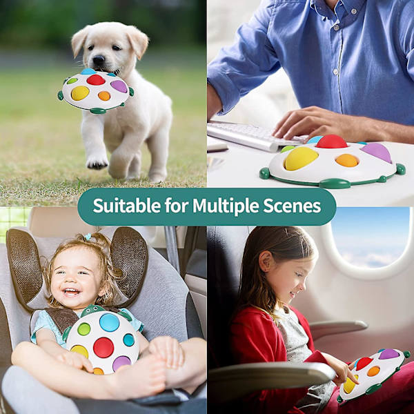 Tidig utbildning silikon baby enkel grop sensory leksak med tandfunktion, flip board present (sköldpadda) för småbarn 6 månader+