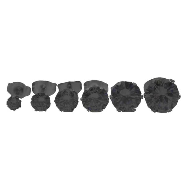 2-pak Sort Krystal Piercing Ørering Piercingsmykke – 6mm