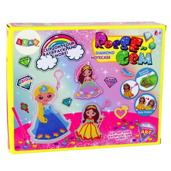 DIY Diamantmaling Nøglering Prinsesse