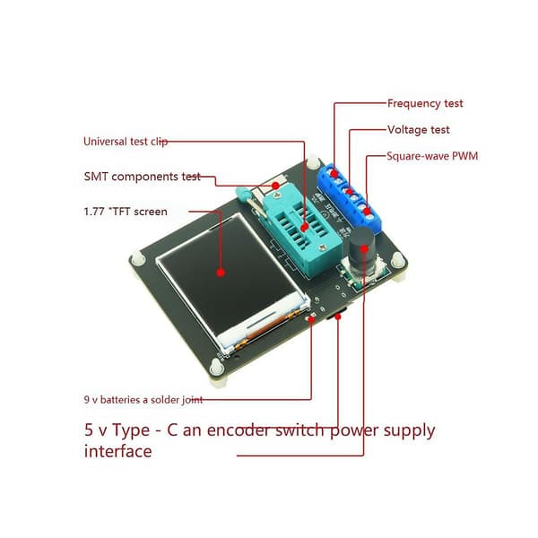 Gm328a Transistor Tester Digitalt Multimeter Elektrisk Kapasitansmåler Diode Triode Motstandstest