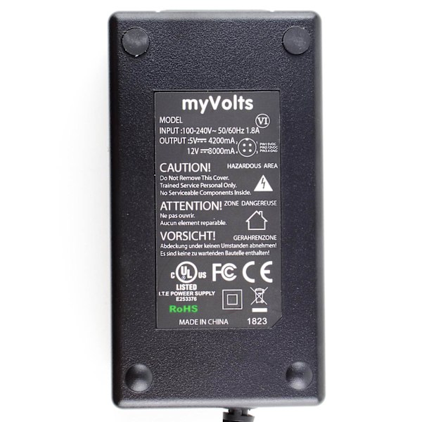 12V myVolts ersättningsströmförsörjning kompatibel med LaCie d2 Hårddisk v.1 Extern hårddisk