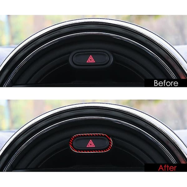 Rød Carbon Fiber Interiør Advarselslys Dæksel Til Mini Cooper