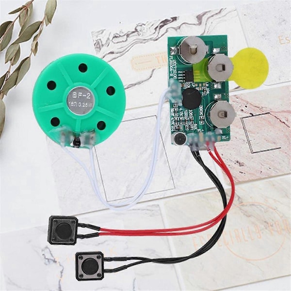 DIY Stemmemodul Kort 4 Minutters Opptak Avspilling Lydbrikke Stemme Gratulasjonskort for Ferie Bagasje Erstatning