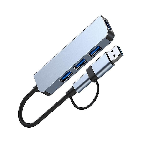 4 Portin USB 3.0 Hub Type-C -sovitin USB 2.0 -nopea tiedonsiirto -monisatamainen USB-jakaja -laajennin