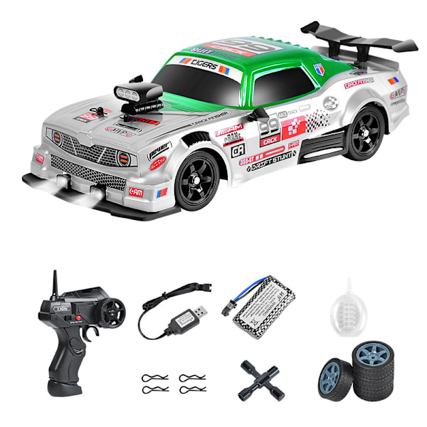16a04 1/16 Rc Driftebil Simulert 4-hjulsdrift Med Led Lys Rc Bil Leke For Over 6 År Entertainment-SC16A08 grønn